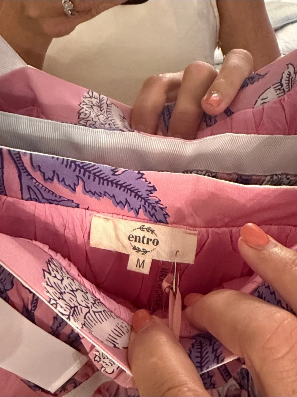 Entro Pink Floral Tie-Shoulder Sundress with Purple Botanicals